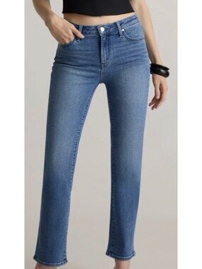 QUINCE Stretch High Rise Straight Jeans in Medium Wash Size 26 Minimalist